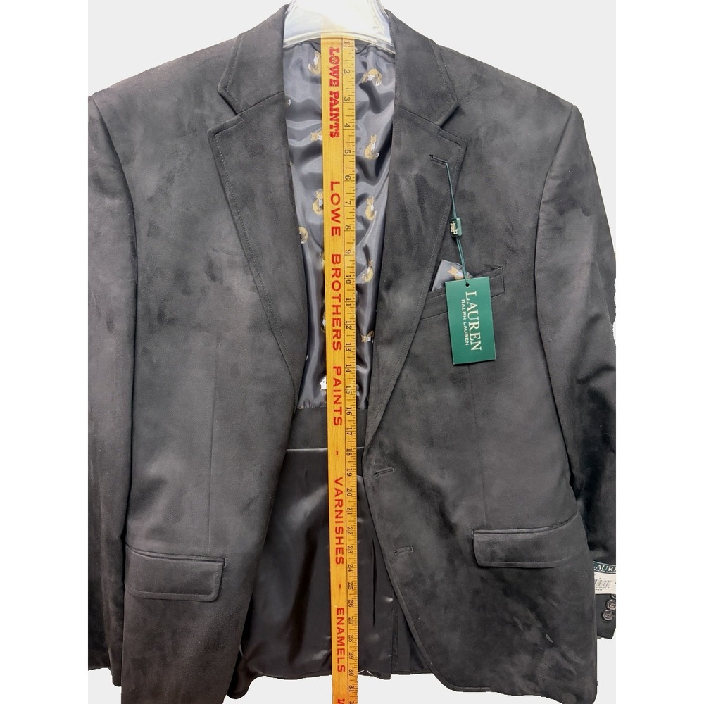 Ralph Lauren Men's 40R Black Ultra Suede 2 Button Blazer Jacket Sport Coat NWT - Picture 11 of 12